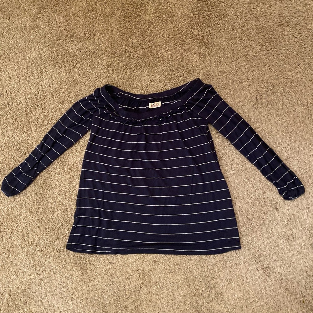 Navy striped off the shoulder